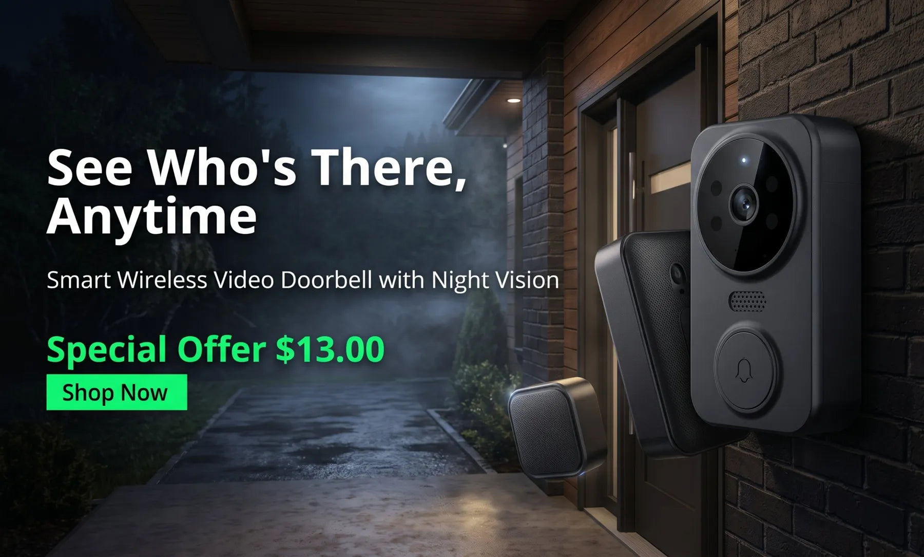 See who’s there, anytime: smart wireless video doorbell, special offer $13.00